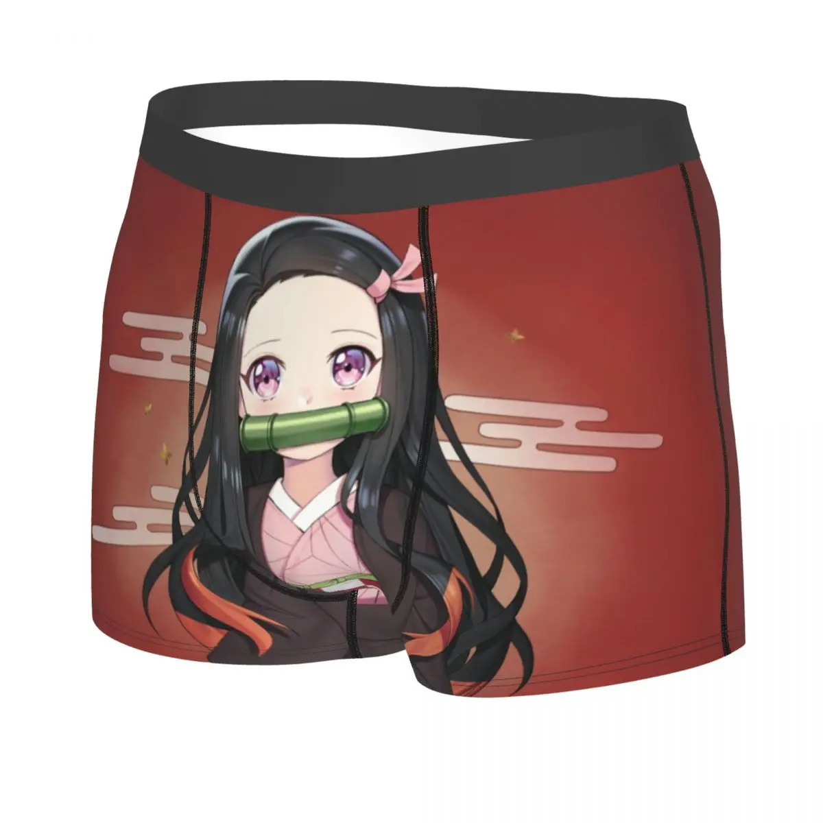 Demon Slayer Anime Underwear Men Breathable Nezuko Kamado Kimetsu No Yaiba Boxer Briefs Shorts Panties Soft Underpants For Homme