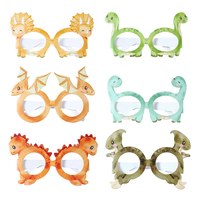 Dinosaur Paper Glasses Jungle Safari Dino Eye Mask Forest One 1st Happy Birthday Party Decor Kids Boy Roar Phtoto Props