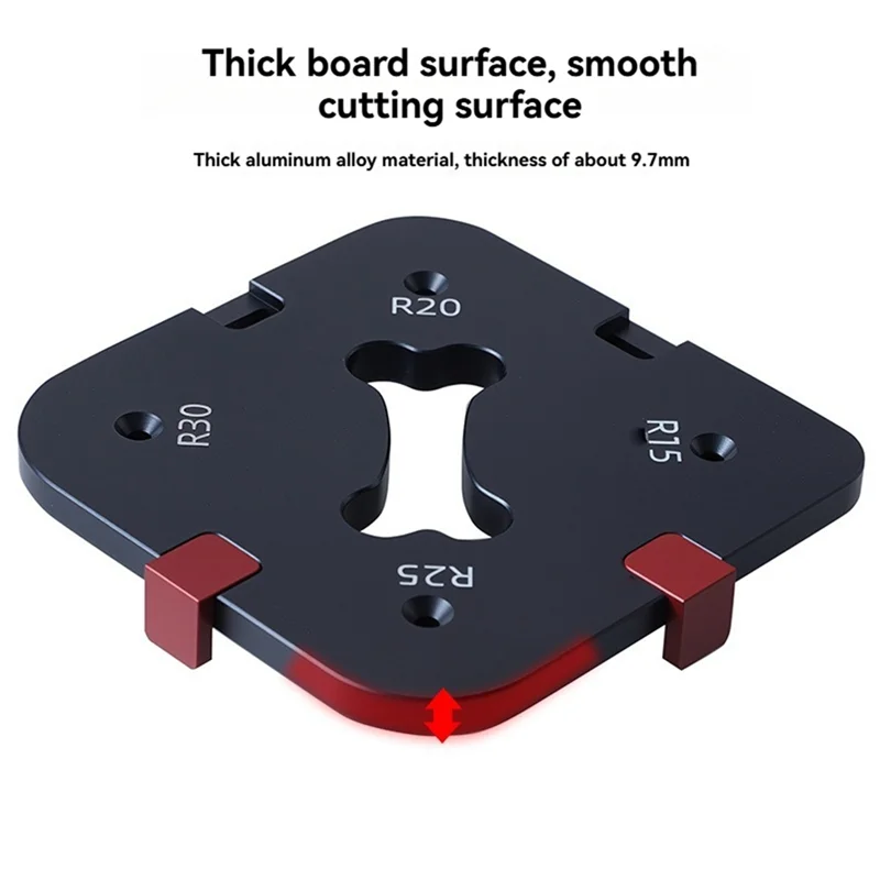 

ABGH-Pocket Radius Jig Router Cutting Fillet Template 4-In-1 R-Angle Arc Chamfering Template Round Corner Quick Cutting Mold