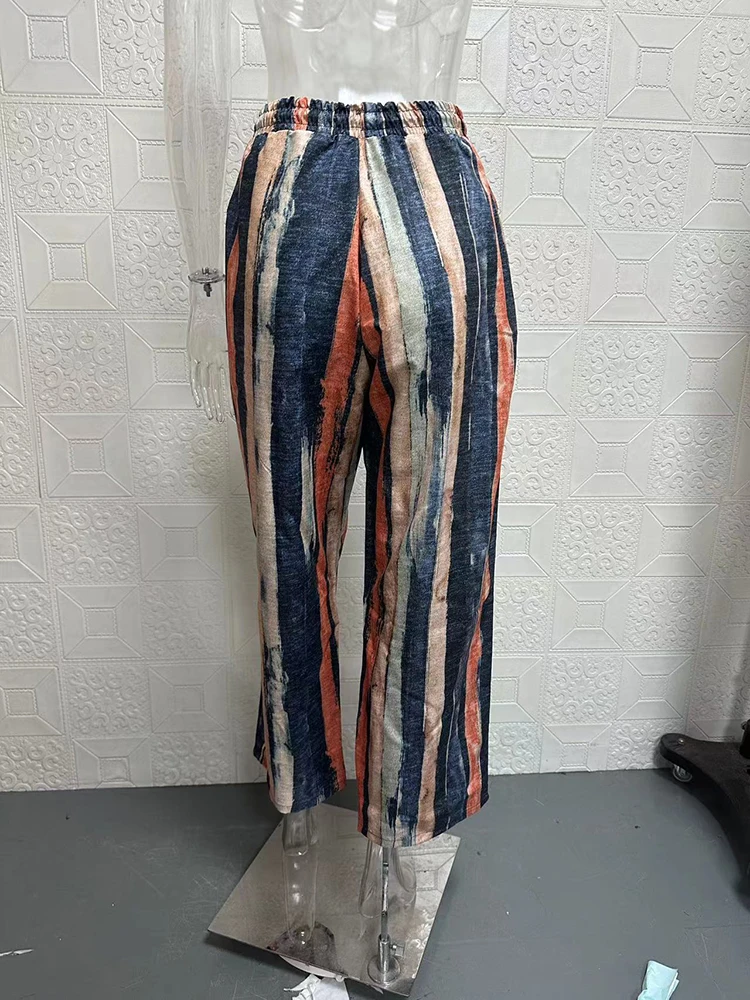 Sommer Baumwoll-Leinen-Hose für Damen mit Hoher Taille, Kordelzug, Elastisch, Lässige Hose, Weich und Atmungsaktiv, Lockere Bleistifthose – Detail 8
