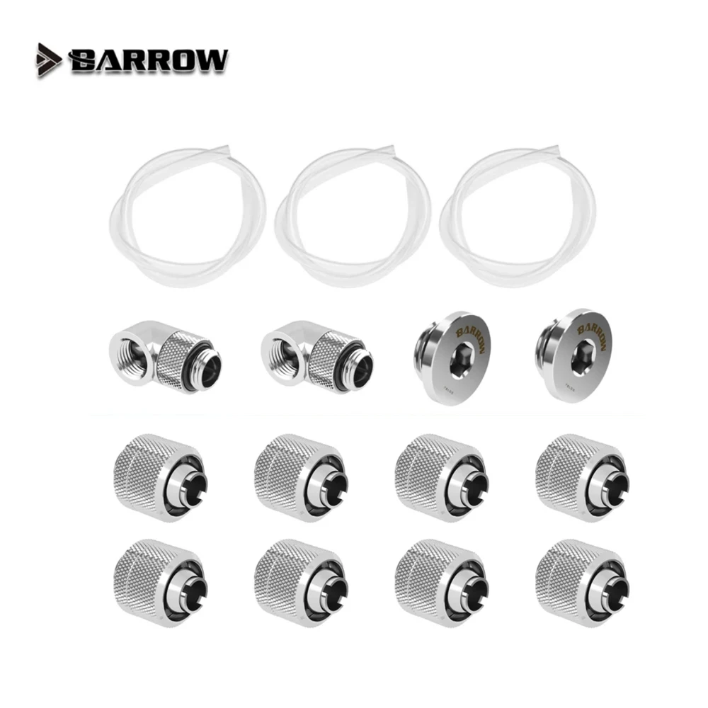 

Barrow G1\4" Soft Tube Fitting Kit 90 Degree\Plug\Compress fitting For 10X13MM,10X16MM Pipe Computer DIY Water Cooling BA-STKB
