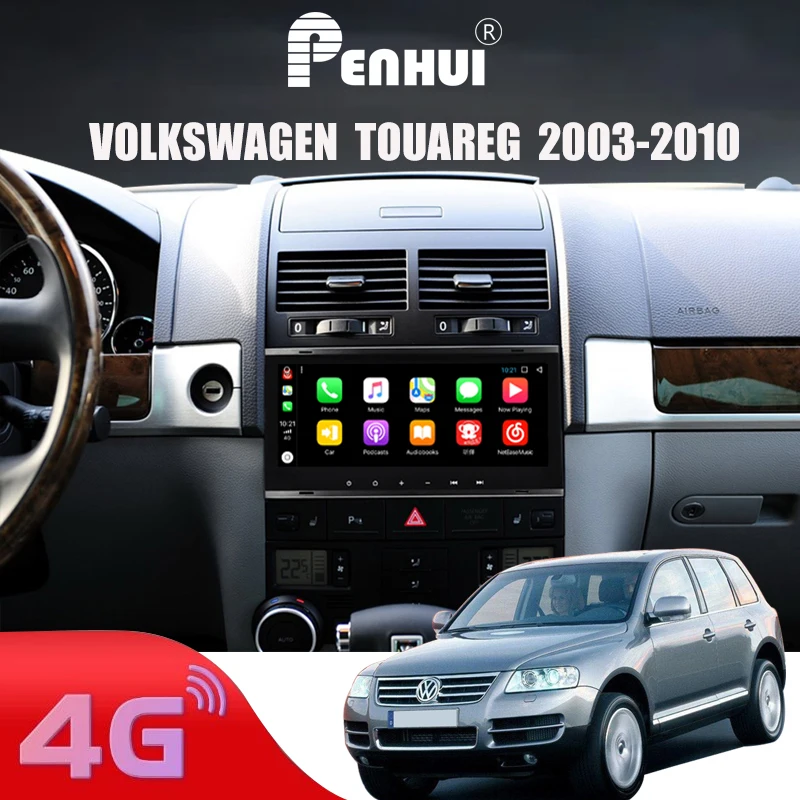 

Автомобильный DVD-плеер для Volkswagen Touareg/Multivan (2003-2010), 2 автомобиля, радио, мультимедийный видеоплеер, навигация GPS, Android 10,0, двойной Din
