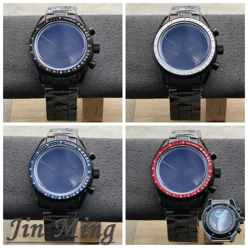 

Stainless Steel Watch Case 39.7mm with Moon Back Cover Compatible for VK63 VK64 Movements 20mm Band Ideal Watch Accessory