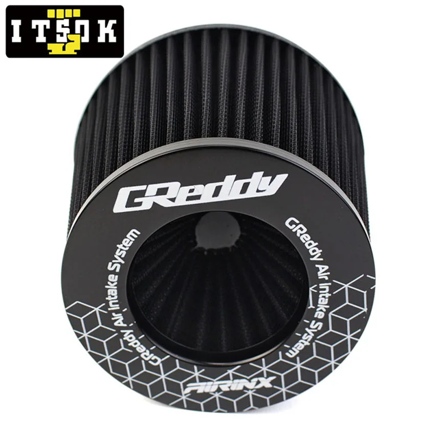 Greddi Intake Air Filter 3 Inch 76mm Black Red Blue Universal High Flow Racing Performance Cone Tapered Airfilter JDM Tuning