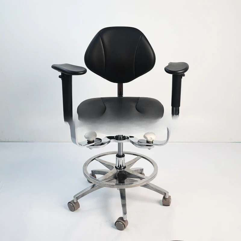

Ergonomic Microscope Chair Forward Leaning Microfiber Saddle Stool Physician Chair Lifting