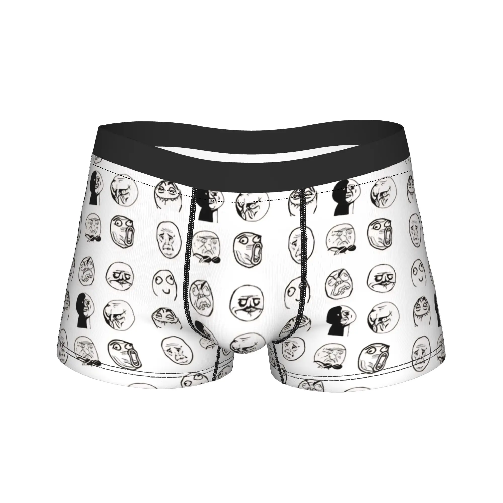 Rage Comic Trollface Underwear  Men's Underpants Custom DIY Comfortable Trunk Trenky Shorts Briefs Plus Size