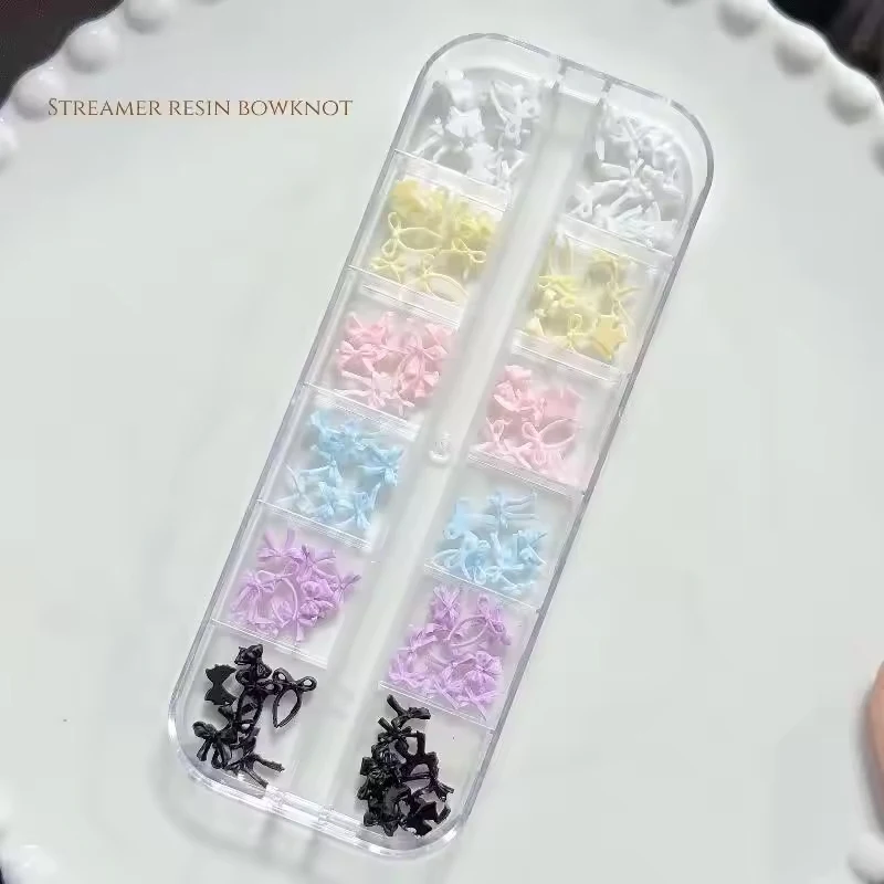 1 Box Cute Cartoon Pure Bow Bear Nail Art Charms 3D Resin Sw