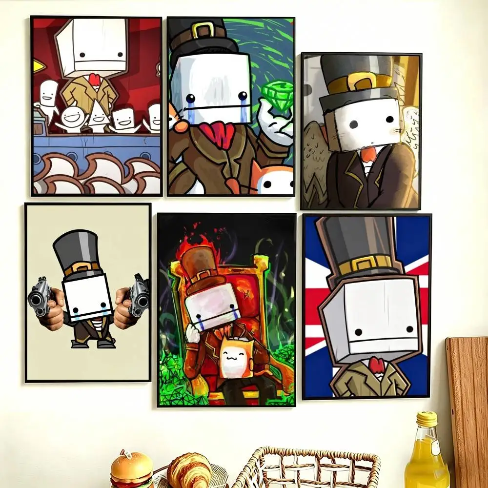 

game Hatty BattleBlock Theater Poster Perfect Space Sticker Self Adhesive for Office Home Theater Wall Art Decor Fancy Gift