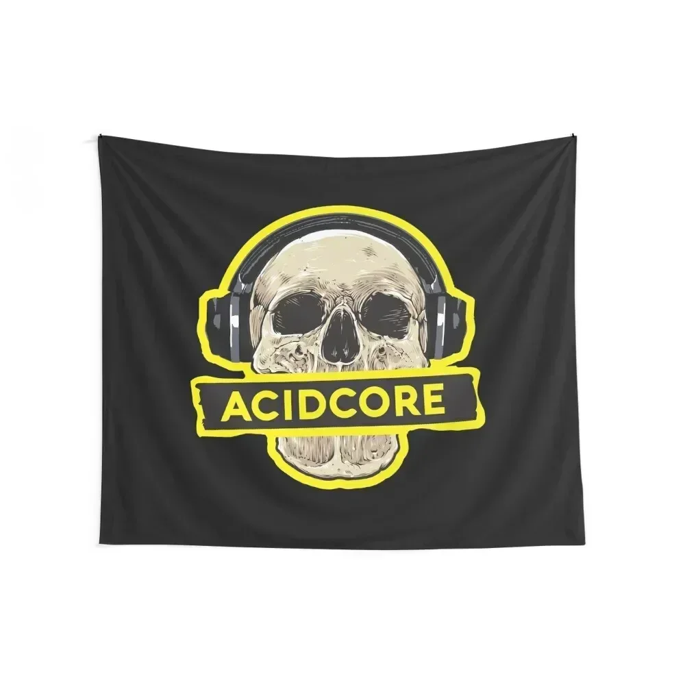 Acidcore Skull Headphones Frenchcore Tekno Tapestry Carpet Wall Wall Tapestries Wall Coverings House Decorations Tapestry