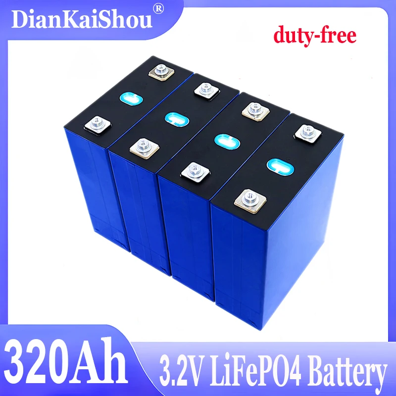 NEW 3.2V 320Ah Lifepo4 Battery 8000 Cycles Rechargeable Batteri DIY 12V 24V 48V RV EV Golf Carts Home Energy Storage Cells Pack