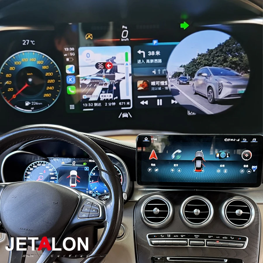 For Benz GLC C Class 2015-2018 LCD Dashboard Instrument Panel Cluster Virtual Cockpit Navigation Clock Speedometer Tachometer