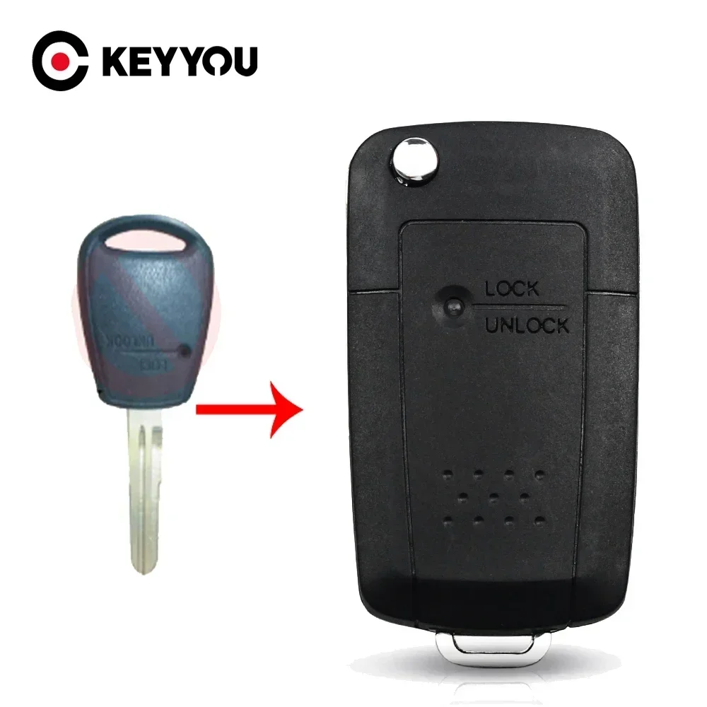 KEYYOU Modified Flip Folding Remote Key Shell Case For Hyundai H1 Getz Accent Kia Rio Picanto Carens