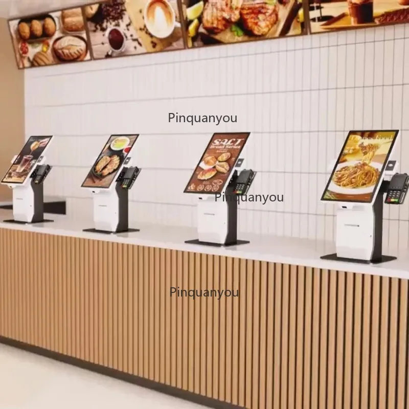Custom 23.8 Inch Self-Service Ordering Machine Kiosk with QR Scanner Reader Modular Configuration for Retail Stores