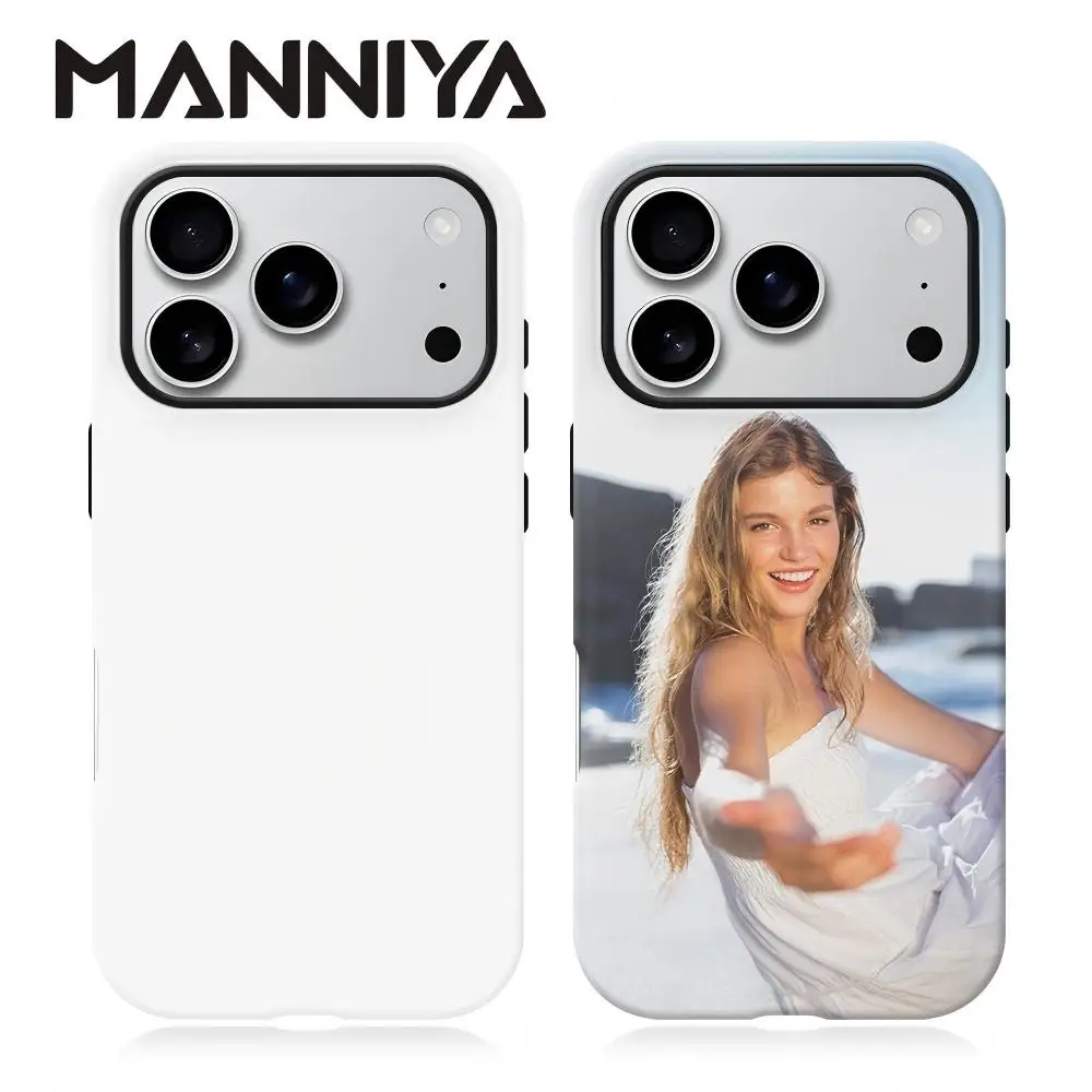

MANNIYA for iphone 17 16 15 14 pro max Blank 3D film Sublimation 2in1 phone Case 20pcs/lot