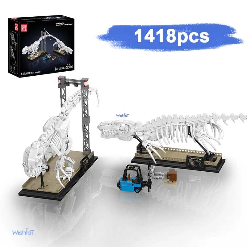

MOULD KING Mosasaurus Raptor Fossil Model Kit 1418PCS Building Blocks Bricks Assembly Educational Toy for Teens Hobbyist Gift