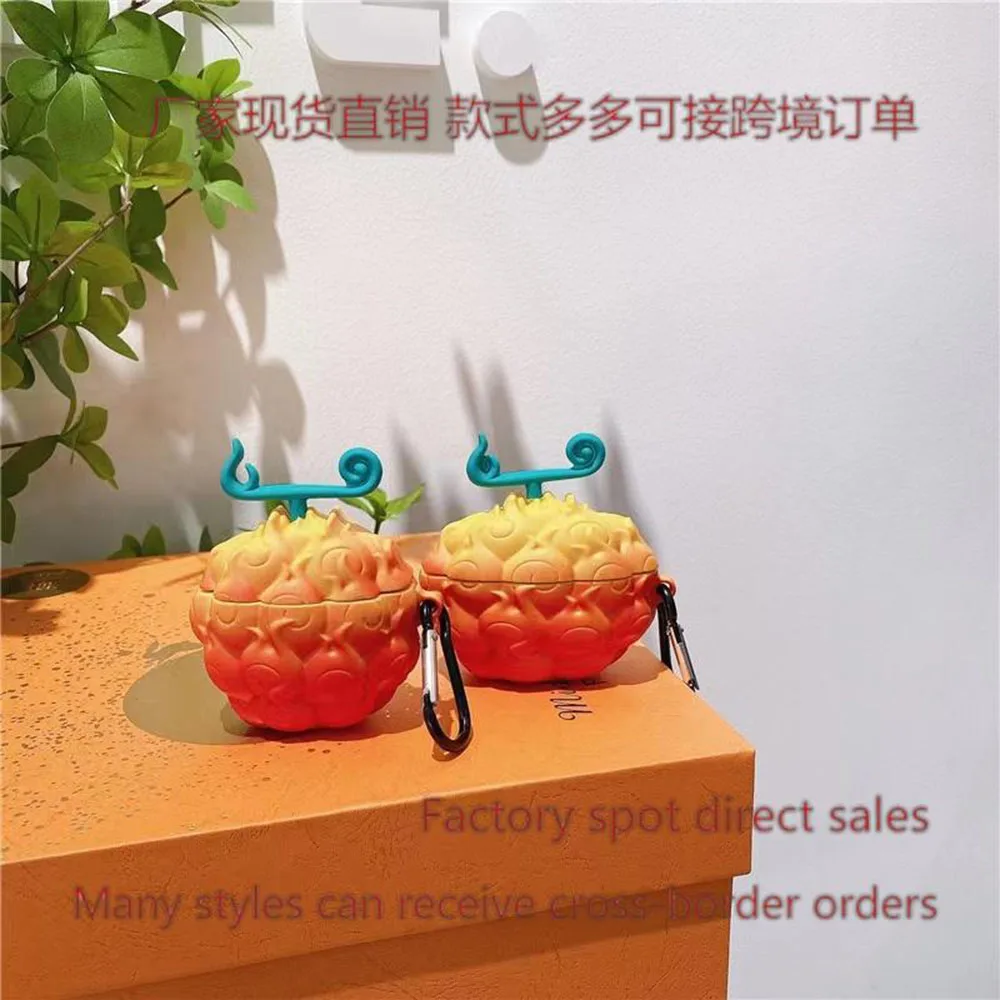 One Piece Devil Fruit Earphone Case Airpods Pro/1/2/3 Harajuku Anime Funda Airpods Case Bluetooth Headset Protective Cover Toys