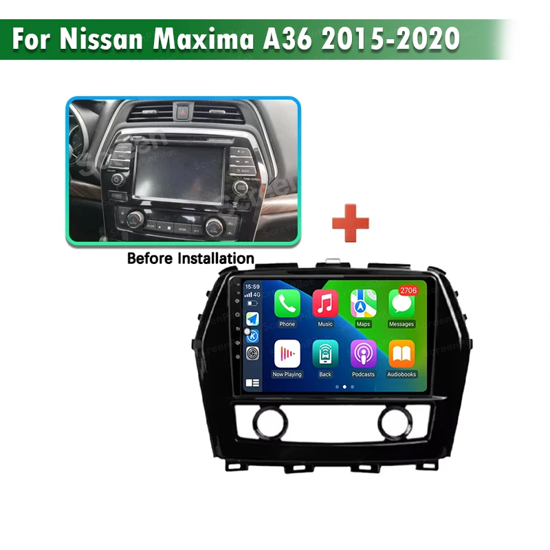 For Nissan Maxima A36 2015 - 2020 Android 16  Stereo Auto Wireless CarPlay Screen Head Bluetooth System Car Radio Multimedia