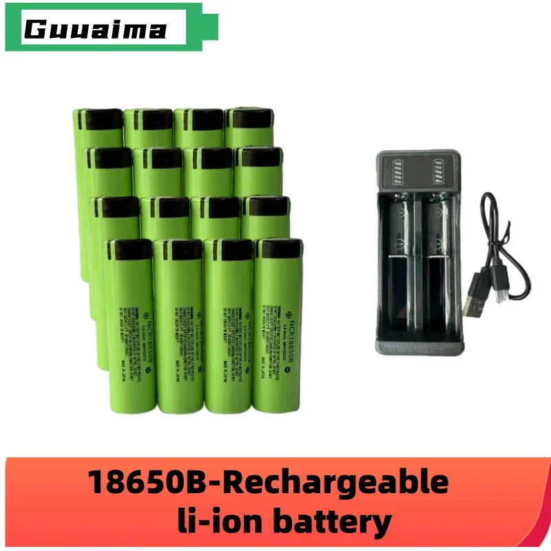 Original NCR18650B batteries Rechargeable lithium battery 18650 Battery 3.7V 3400mAh 34B pour lamp de poche chargeur USB