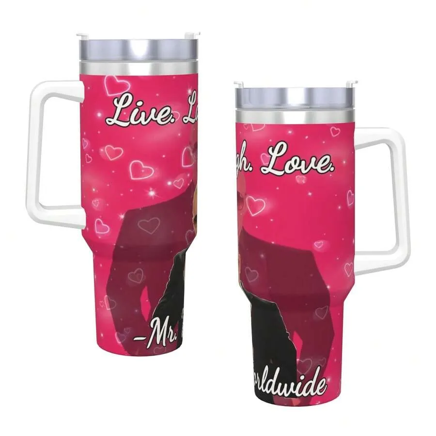 

Mr Worldwide 40oz Stainless Steel Tumbler With Handle and Leak-Proof Lid - Double Wall Vacuum ulated Travel Mug, Detachable Eas