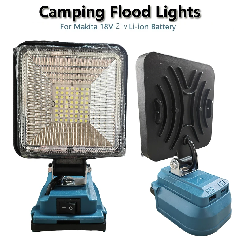 

4In LED Work Light with USB Type-C Adjustable Outdoor Searchlight Durable High Brightness for Makita/Dewalt/Milwaukee LED Light