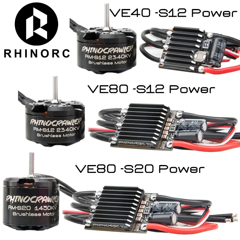 

RHINO ESC Crawler 40A 80A brushless Motor Power system AM32 for 1/10 TRX4 SCX10 MOA Shafty Truck