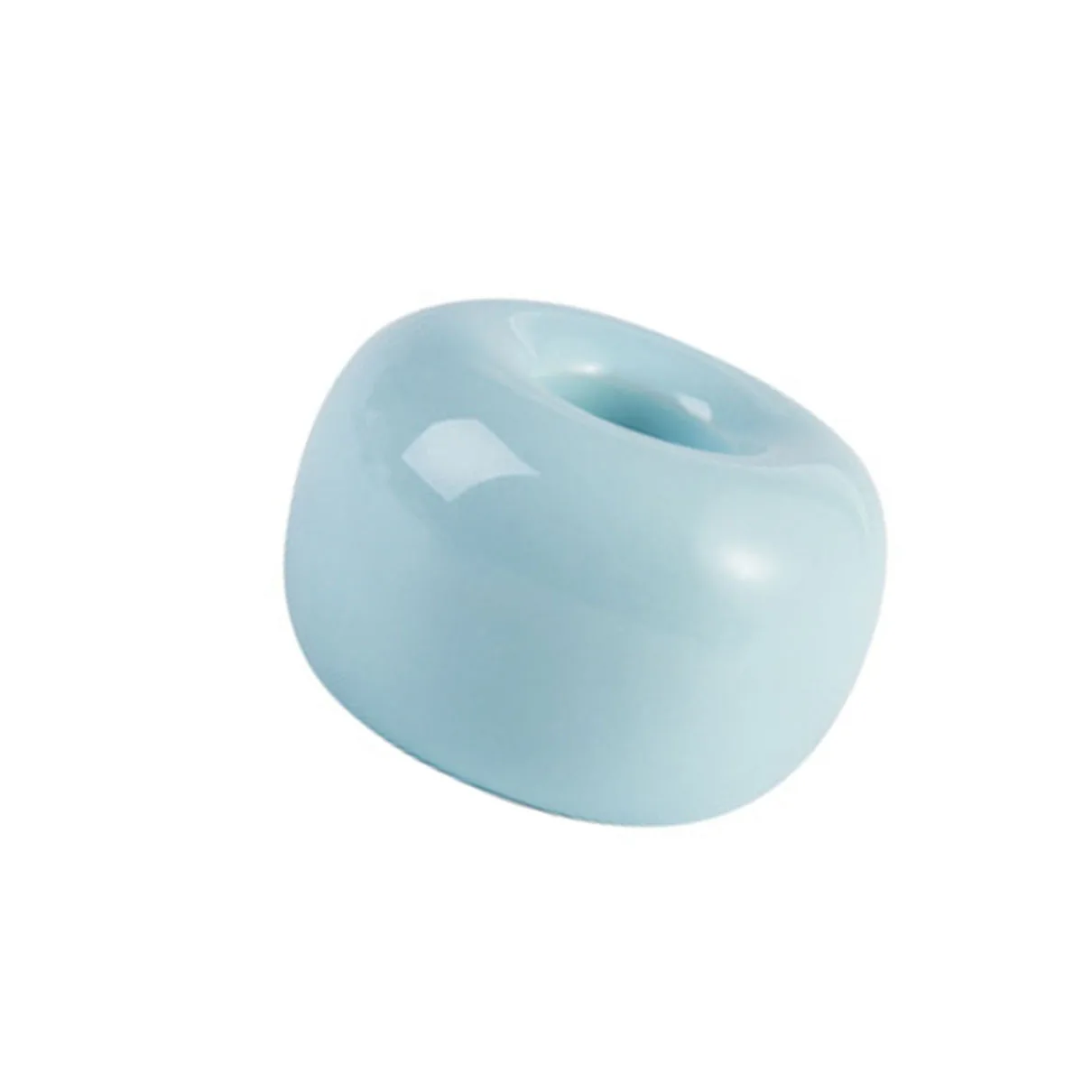 

2Pcs Ceramic Toothbrush Holder Stand Mini Size Easy Clean Toothbrush Storage for Bathroom Vanity Countertop Sky Blue