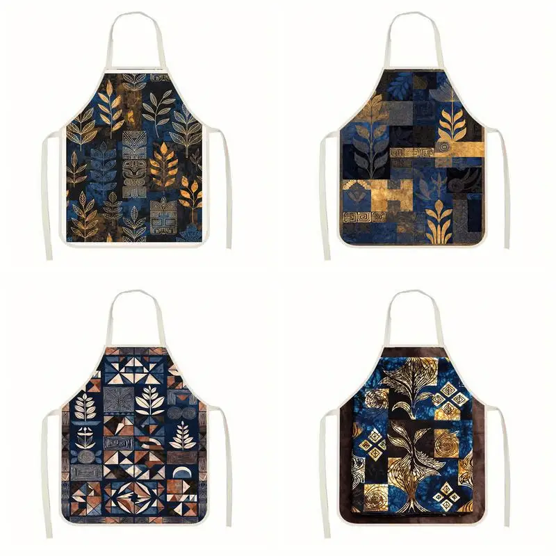 

Geometric & Leafy Apron Linen apron, suitable for kitchen cooking, parent-child interaction, painting and other scenarios