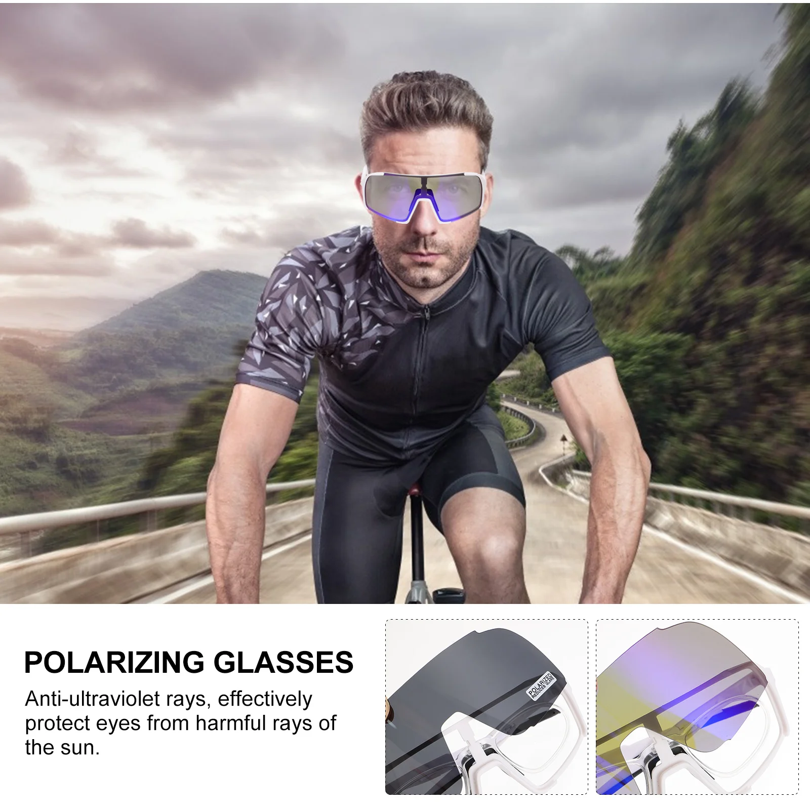 

1Pcs Polarized Sports Sunglasses Outdoor Riding Climbing Glasses Uv Protection High Definition Comfortable Adults