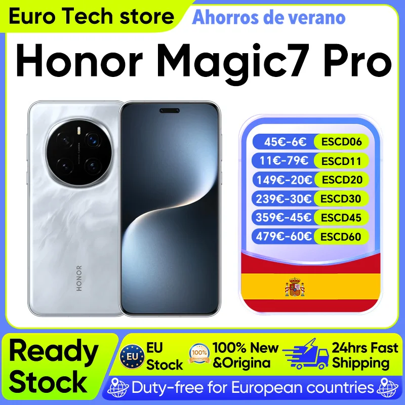 Versión Global HONOR Magic7 Pro 5G Smartphone Snapdragon 8 Elite 6,8 ''120Hz pantalla LTPO 100W carga 5270mAh IP68 BT5.4 OTG