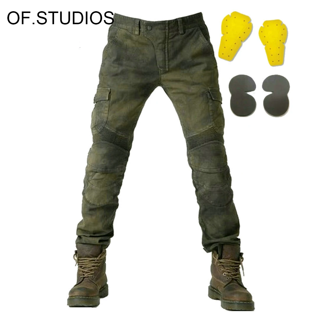 

OF.STUDIOS 2024 New Motorcycle Riding Jeans Racing with Protector Fall Protection Riding Biker Pants Trousers