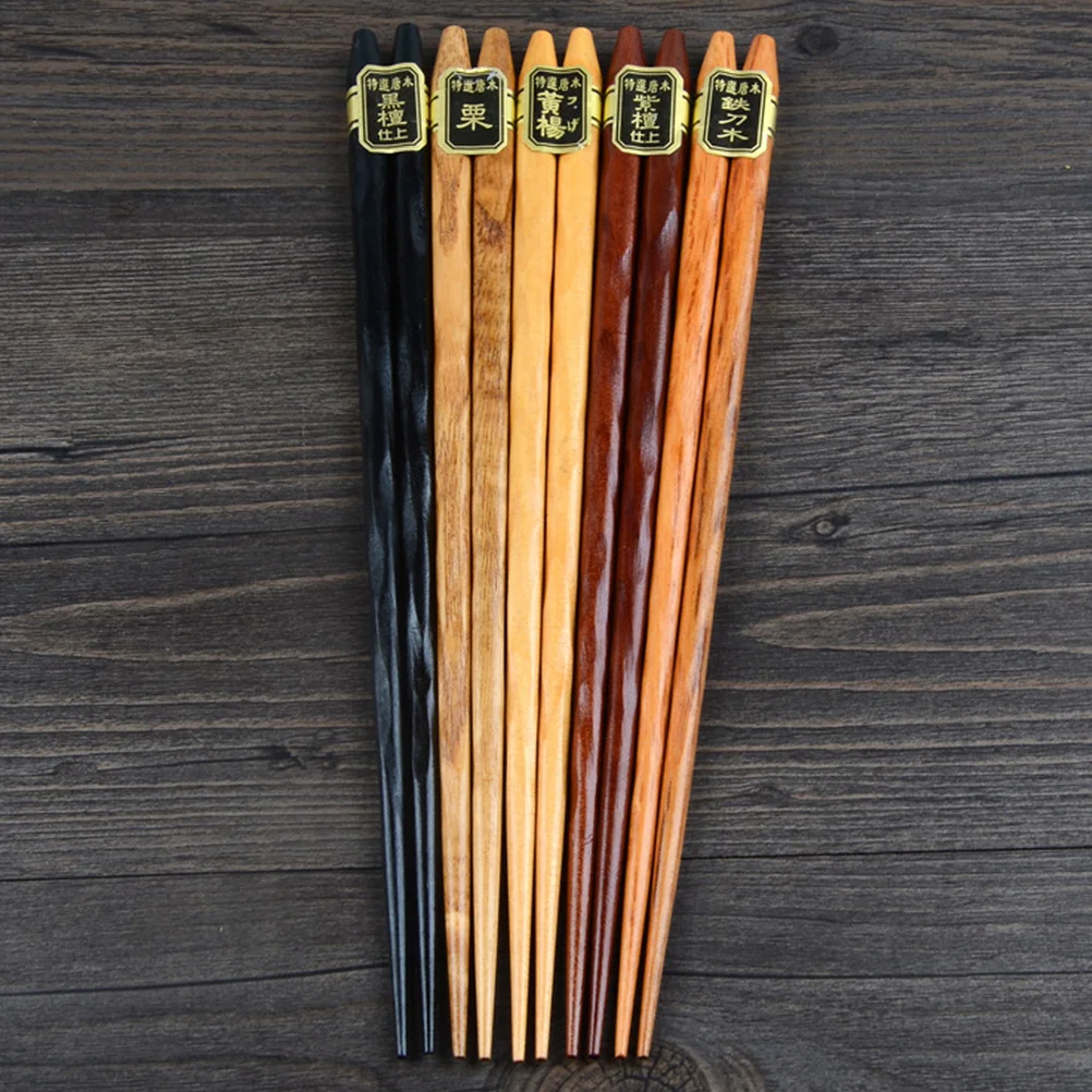 

5Pairs Wooden Chopsticks Japanese Style Natural Reusable Premium Dining Set Case Household Gift Box Eco-Friendly Chopsticks Gift