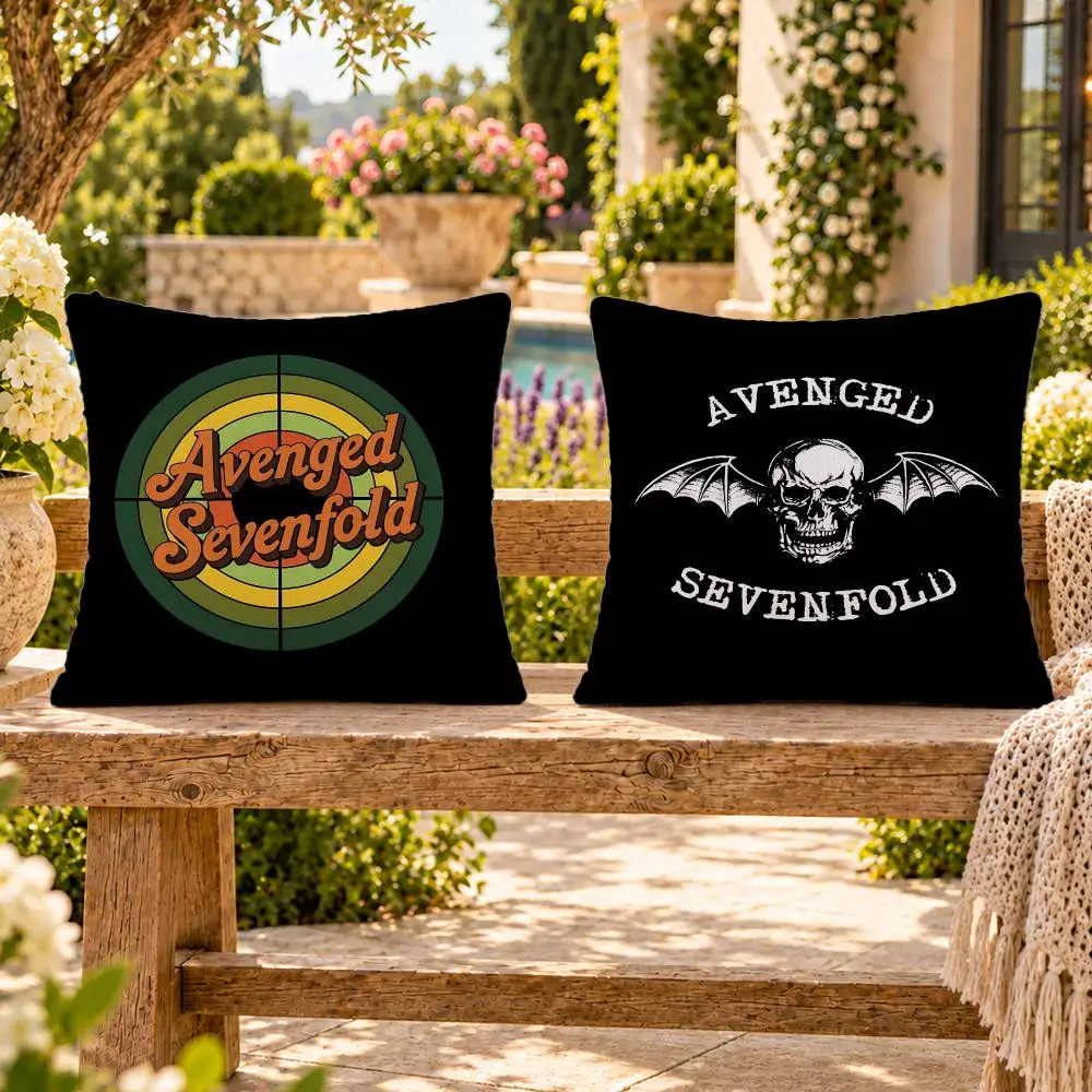 Band Heavy Metal Avenged Sevenfold Cushion Cover Soft Plush Throw Pillow Cover Washable Sofa Bed Patio Chair Home Decor
