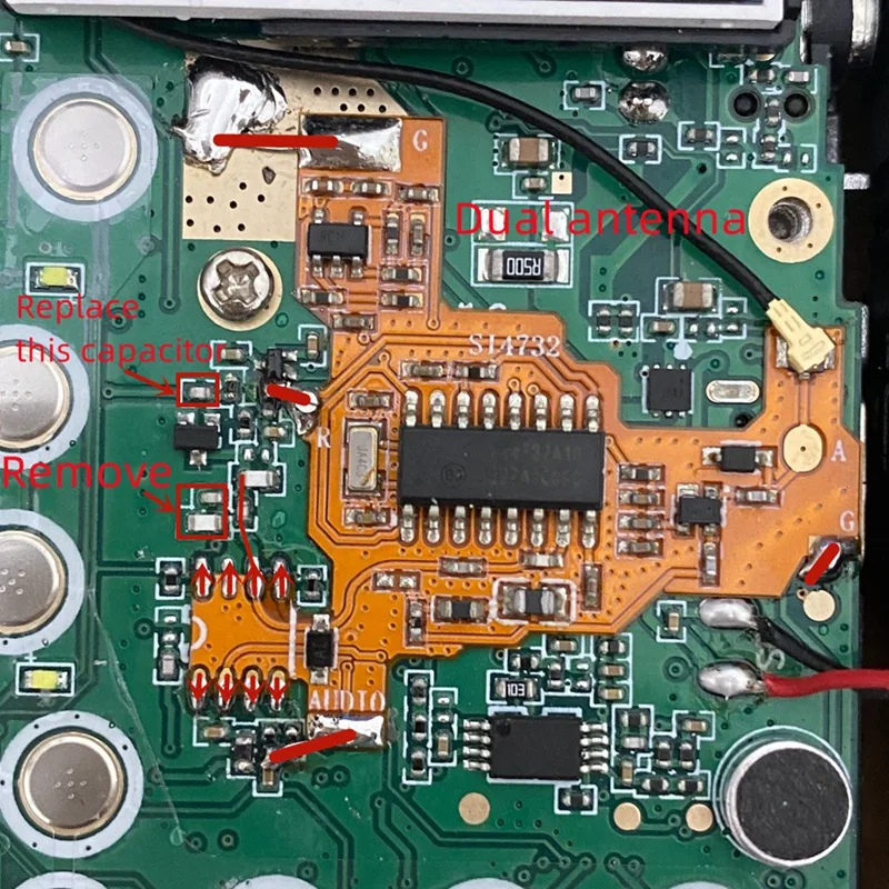 Imagem -02 - Chip e Crystal Oscillator Component Módulo de Modificação para Uvk5 k6 Além Disso Fpc Versão Quansheng Uv-k5 Uv-k6 Si4732