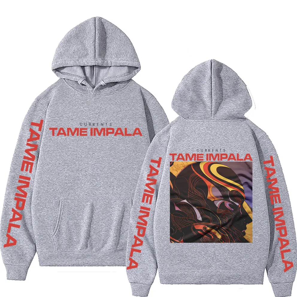 Tame Impala felpa con cappuccio con stampa fronte-retro felpe con cappuccio in cotone maschile in pile uomo donna felpa Casual allentata da uomo Gothic Rock Streetwear