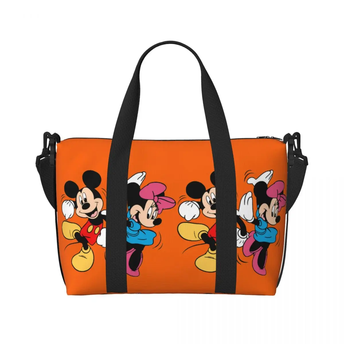 Custom Large Mickey Mouse Minnie Tote Bag for Women Cartoon Shoulder Shopping Beach Gym Travel Bag