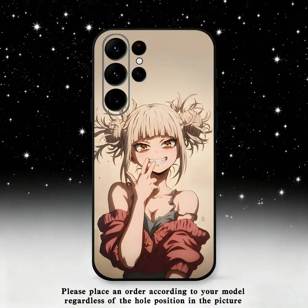 Custodia per telefono Toga Himiko My Hero Academia per Samsung S25, S24 Ultra, S20, S30 plus, S22 plus, S23, S30 Ultra 5G Custodia nera in silicone
