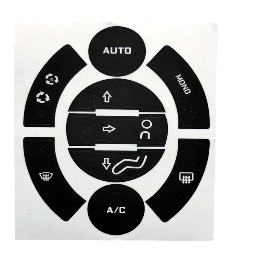 Car Interior Repair A C Climate Buttons Automotive Interior Sticker Black Reflective Sign Sunlight Protection Black Overlay