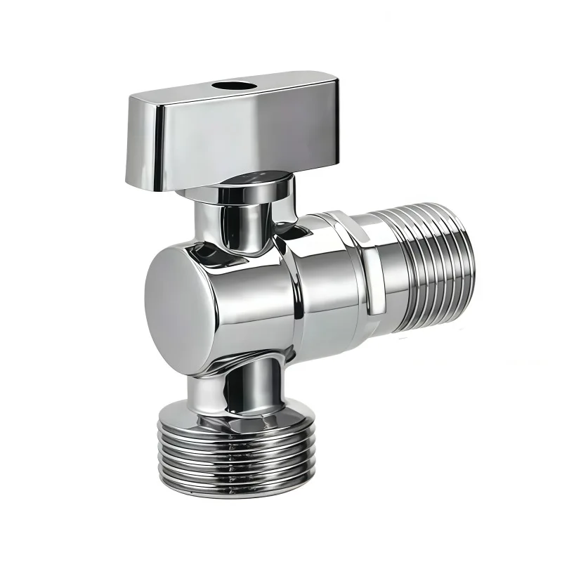 1pc Zinc Alloy Corner Valve Faucet Featuring Polished Coating for Long Term Use and Space Saving Plumbing Setup