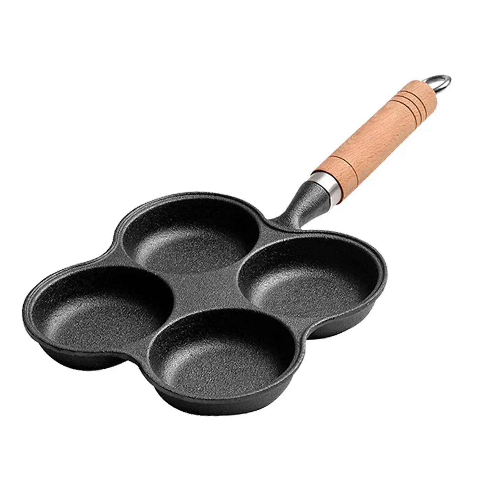 Divided Frying Pan with Heat Resistant Handle Easy Clean Egg Skillet Pancake Pan for Outdoor Omelet Burger Camping Breakfast
