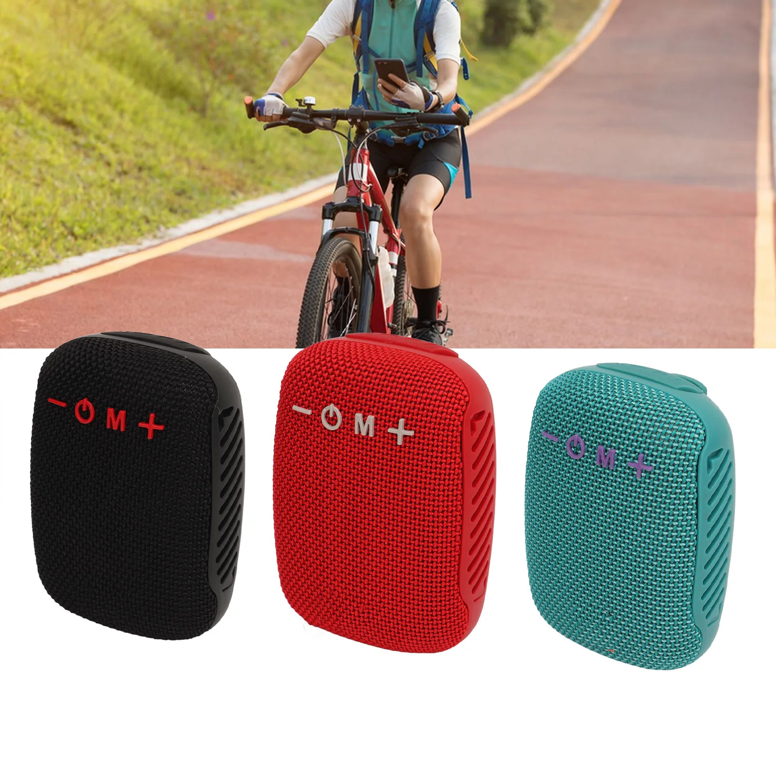 Tragbarer Lautsprecher, Radfahren, Bluetooth-Lautsprecher, wasserdicht, unterstützt Speicherkarte, Radio, tragbarer kabelloser Lautsprecher mit Fahrradhalterung