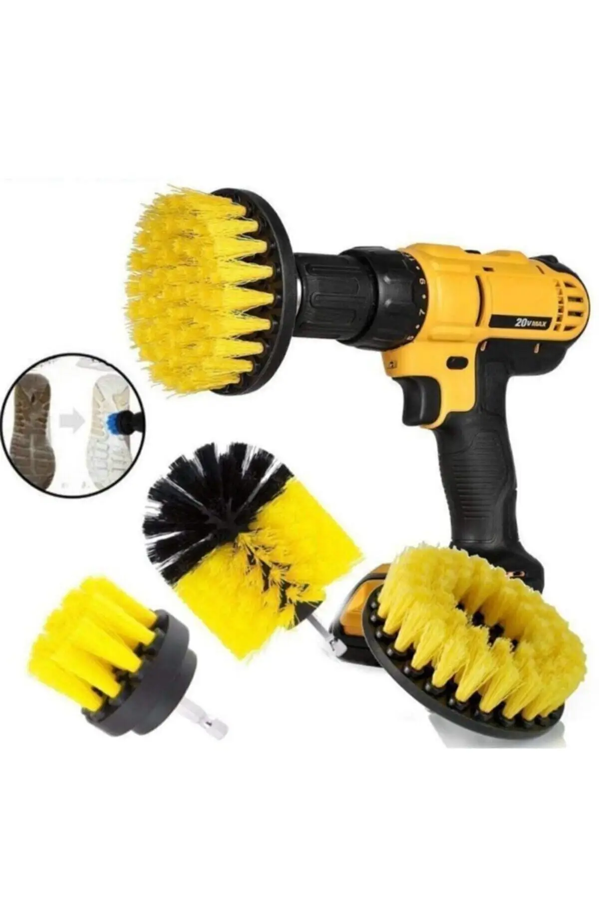 3 Drill Bit Bathroom Bathtub Shower Cabin Car Wheel Seat Washing Cleaning Brush Set