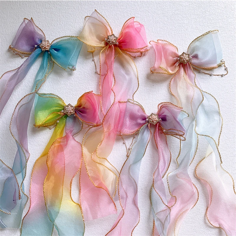 5yards 55~60MM Gradient Fishtail Yarn Organza Ribbon for DIY Hair Ornaments Gift Packing Sewing Supplies Decor Craft Accessories