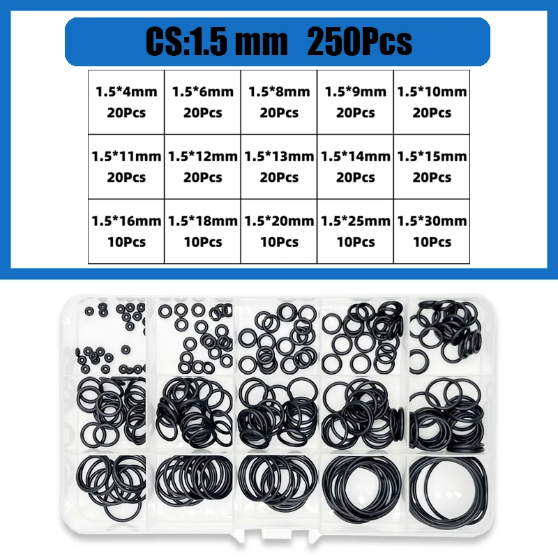 Insgesamt 3200 O-Ring CS1,0–3,1 mm Dichtungsscheibe, schwarzer NBR-O-Ring, Kfz-Reparatur, Sanitärdichtungen, ölbeständig, hohe Temperatur – Detail 22