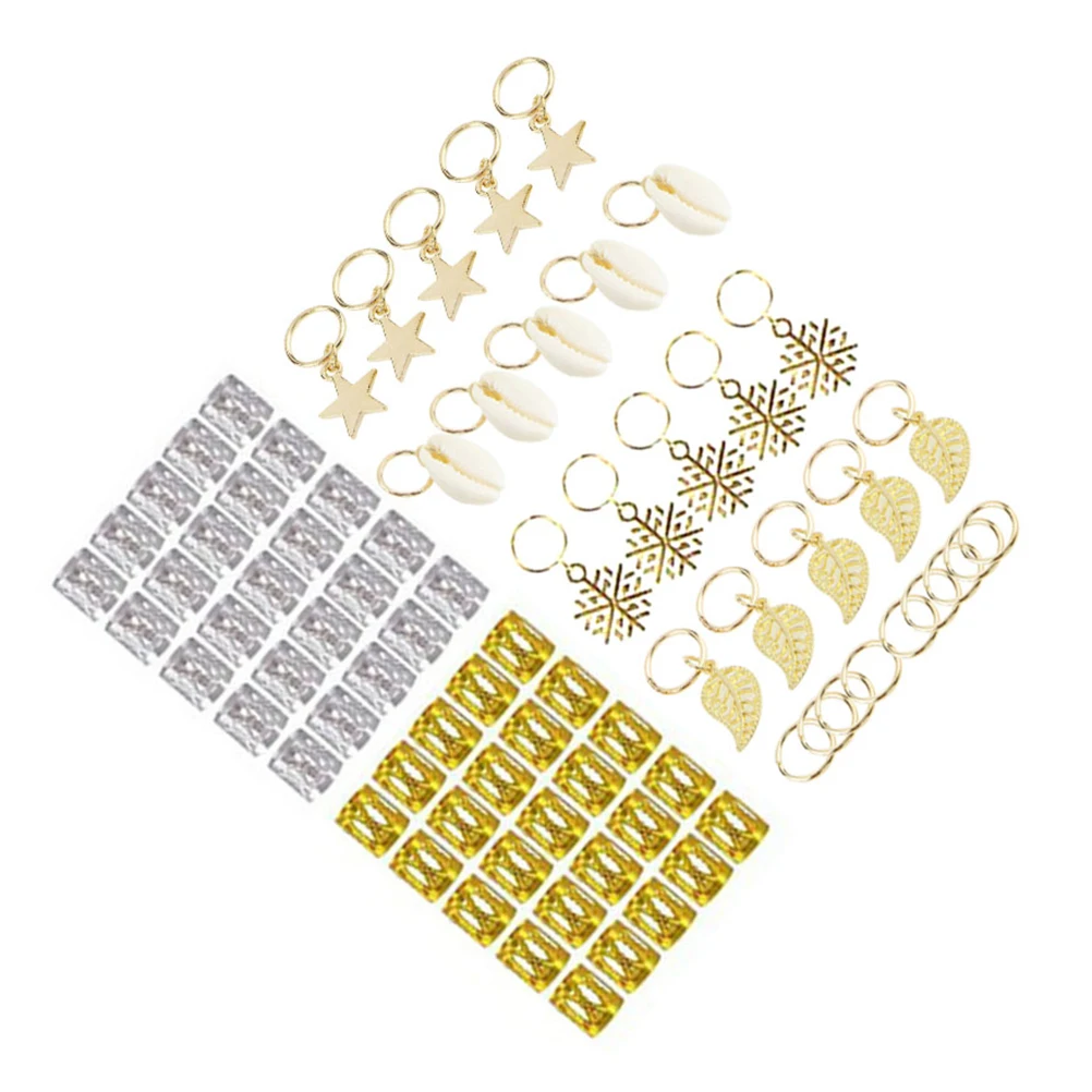 

80pcs Metal Hair Cuffs Aluminum Alloy Hollow Braid Rings Anti-Rust For Dreadlocks Pirate Medieval Hairstyle Filigree Tube