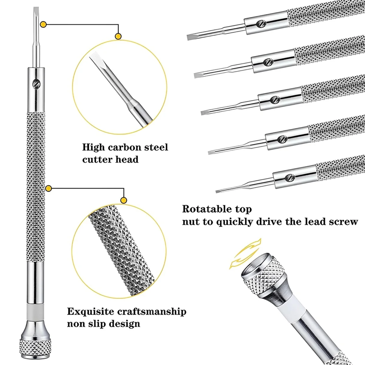 A002 26Pcs Watch Screwdriver Set, Anti Slip Small Screwdriver Set, 0.6-2.0MM Mini Screw Driver, Electronic Repair Tool Kit