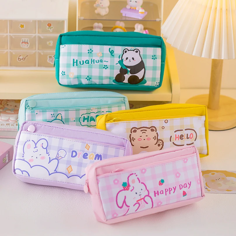 Panda Pencil Case Trousse Kawaii Stationery Pencilcase Cute Animals Pencil Box Estuches Escolares School Supplies Pencils Case