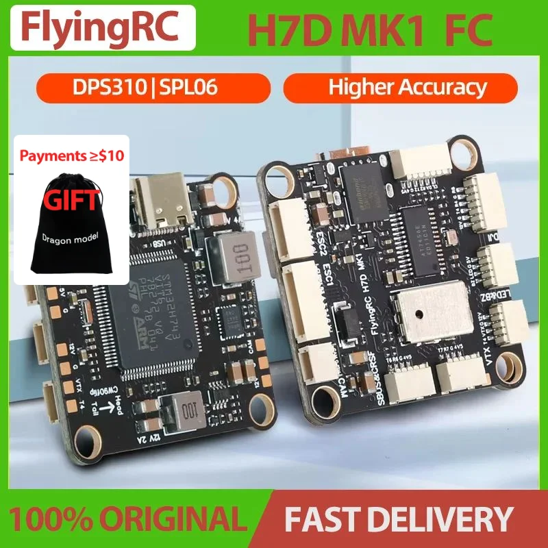 FlyingRC H7D MK1 H743 FPV Flight Controller FC DPS310/SPL06 Version Support Analog/Digital VTX BF/INAV/AP Firmware For RC FPV