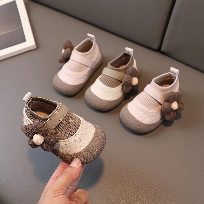 

Baby Girl Shoe Sweet Bowknot Casual Flat Shoe Breathable Soft Bot Princess Shoes Toddler Shallow Knitted First Walkers Kids Shoe