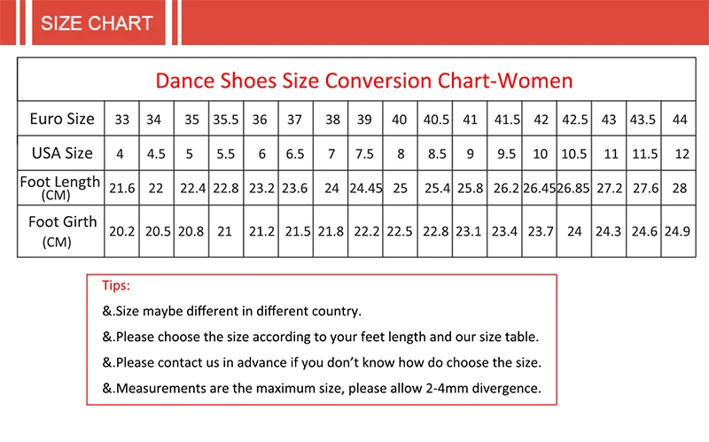 

Dance Shoes Extra cost of Customized Girth