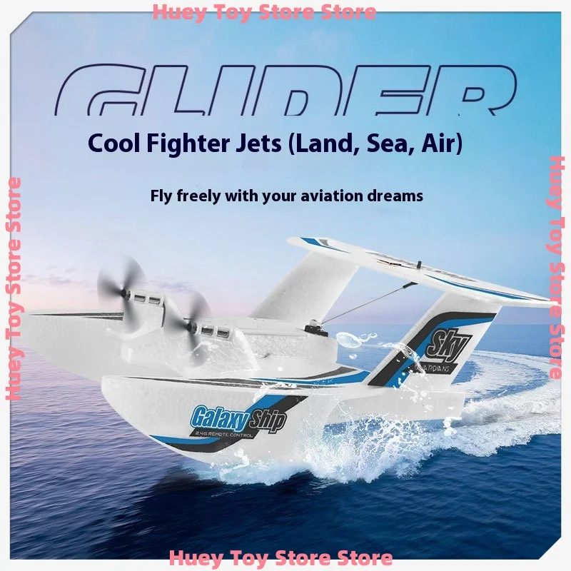 KF603 Land Water Air RC Glider, 3CH Fixed-Wing Waterproof & Crash-Proof Foam Plane, RC Remote Control Flying Toy